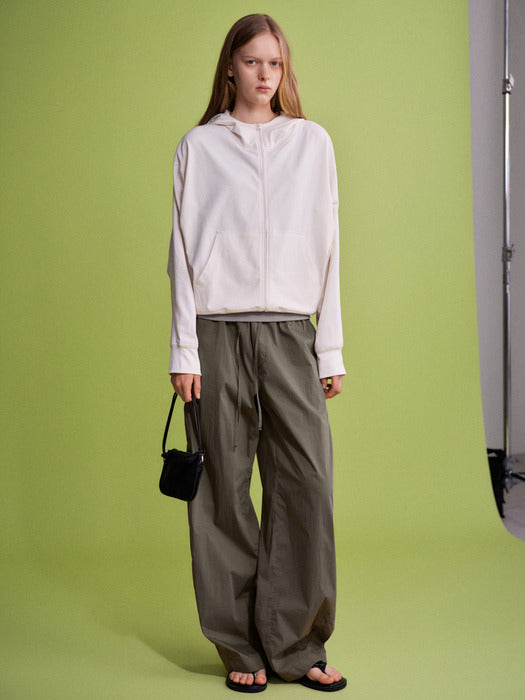 Facade Pattern Breeze Curved Banding Pants ash brown