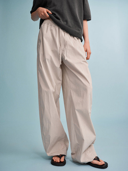 Facade Pattern Breeze Curved Banding Pants soft grey