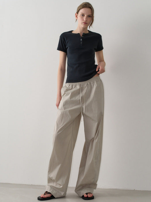 Facade Pattern Breeze Curved Banding Pants soft grey
