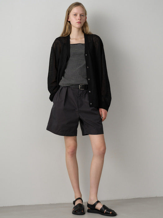 Facade Pattern Vintage Two-Pleat Shorts charcoal