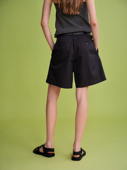Facade Pattern Vintage Two-Pleat Shorts charcoal