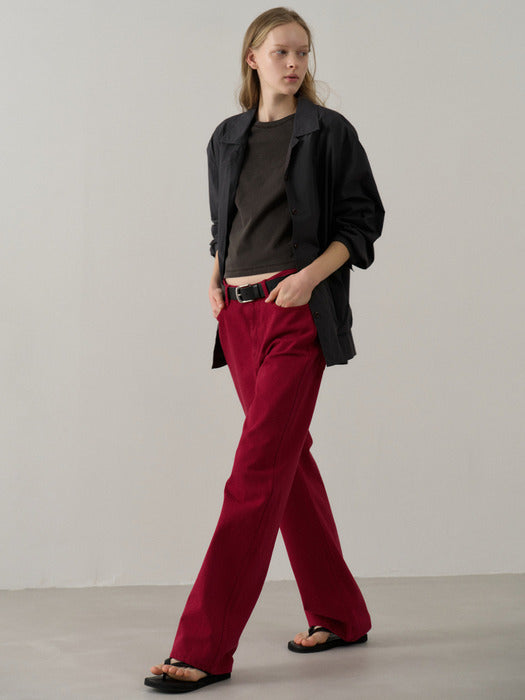 Facade Pattern Classic Straight Denim vintage red