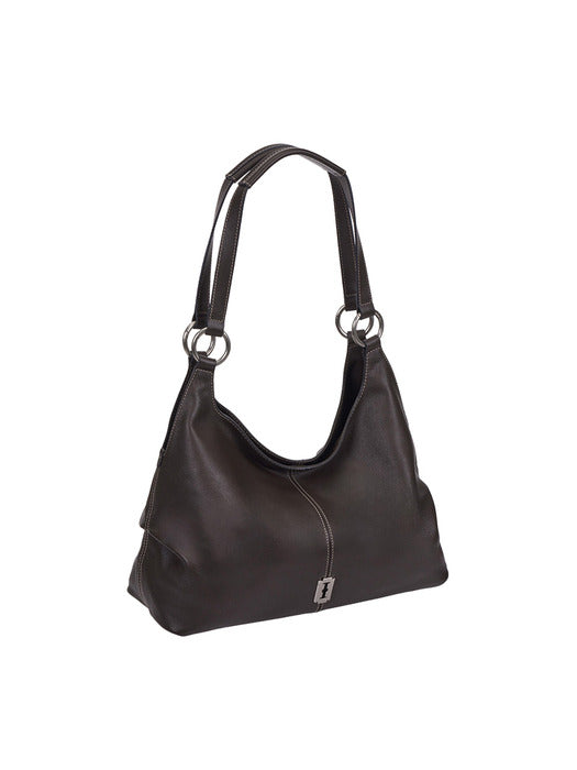 Vunque Halfmoon Attache Two Handle Shoulder Medium Dark Brown