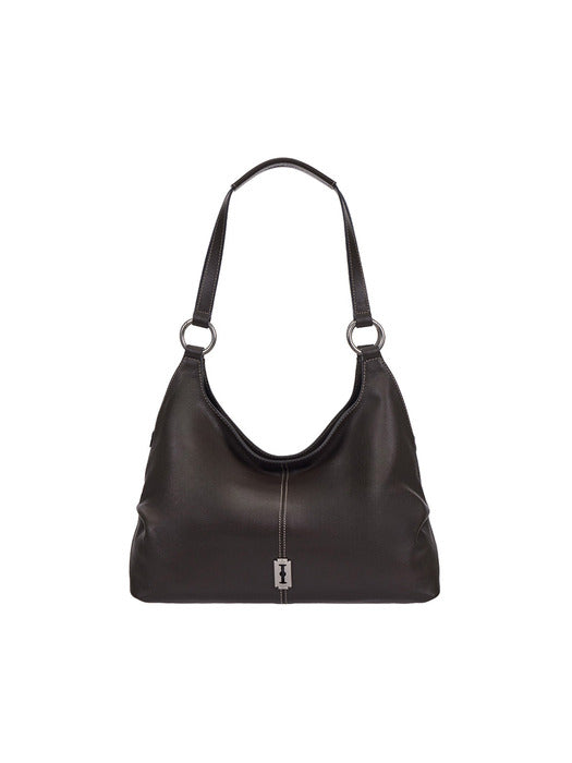 Vunque Halfmoon Attache Two Handle Shoulder Medium Dark Brown