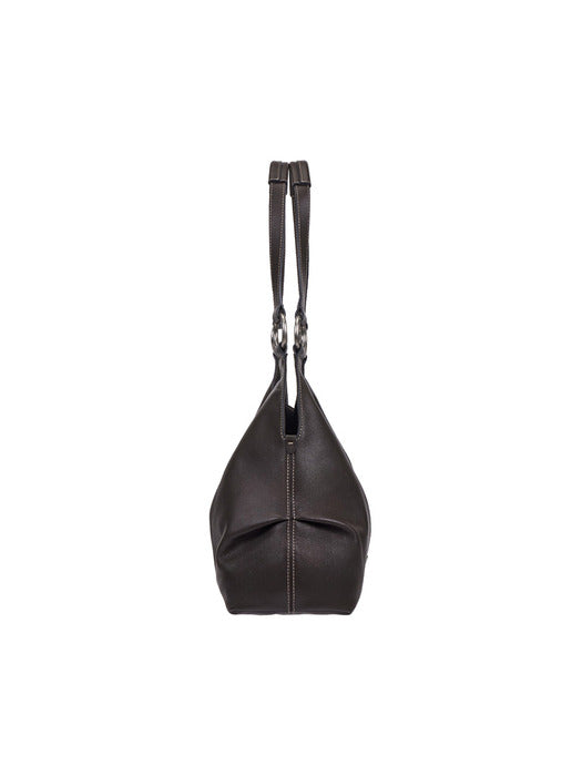 Vunque Halfmoon Attache Two Handle Shoulder Medium Dark Brown