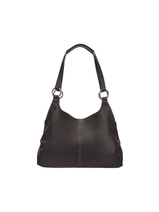 Vunque Halfmoon Attache Two Handle Shoulder Medium Dark Brown