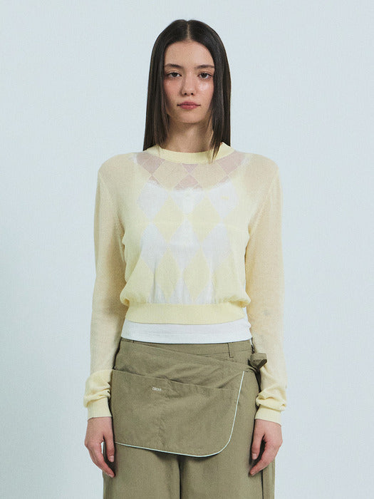 Grove 26Ss Katie Argyle Knit (Yellow)