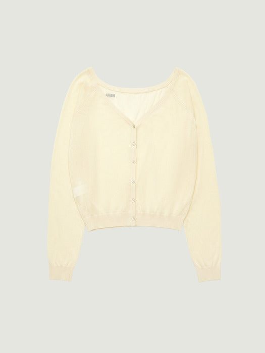 Grove 26Ss Colette Off-Shoulder Cardigan (Cream)