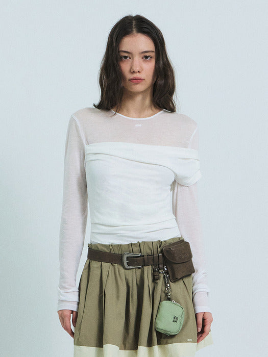 Grove 26Ss Shade Layered T-Shirt (White)