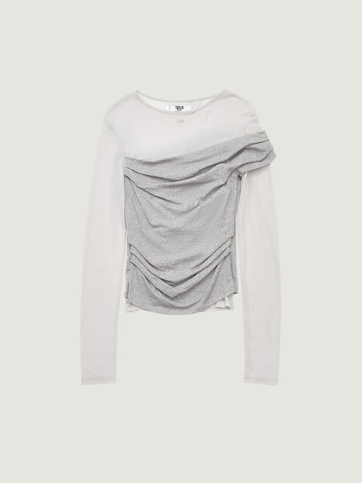 Grove 26Ss Shade Layered T-Shirt (Melange Gray)