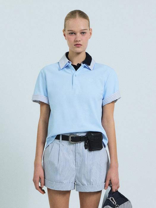 Grove 26Ss Poem Pique T-Shirt (Light Blue)