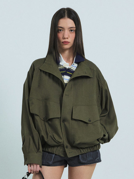 Grove 26Ss Henna High Neck Jacket (Khaki)
