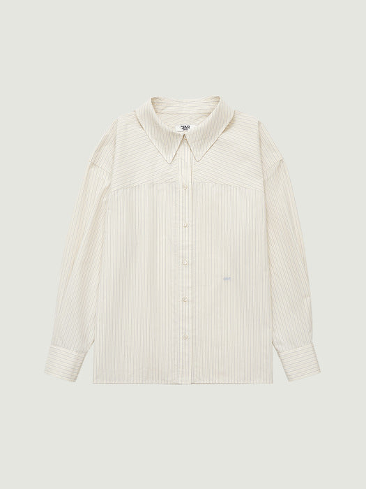 Grove 26Ss Lani Stripe Shirt (Cream)
