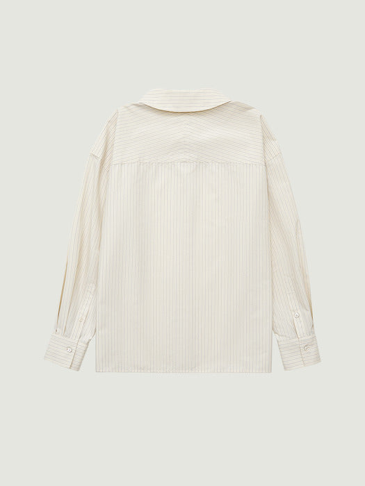 Grove 26Ss Lani Stripe Shirt (Cream)