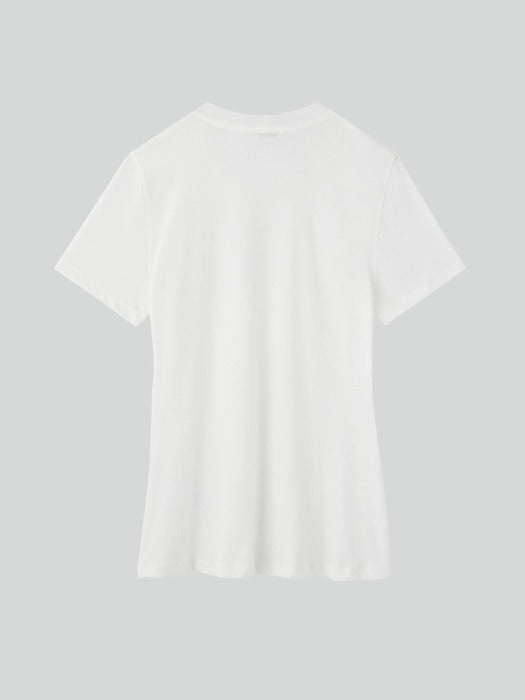 Recto Long Length Slim Fit Top (Off White)