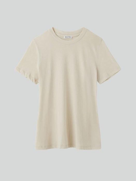 Recto Long Length Slim Fit Top (Ecru)