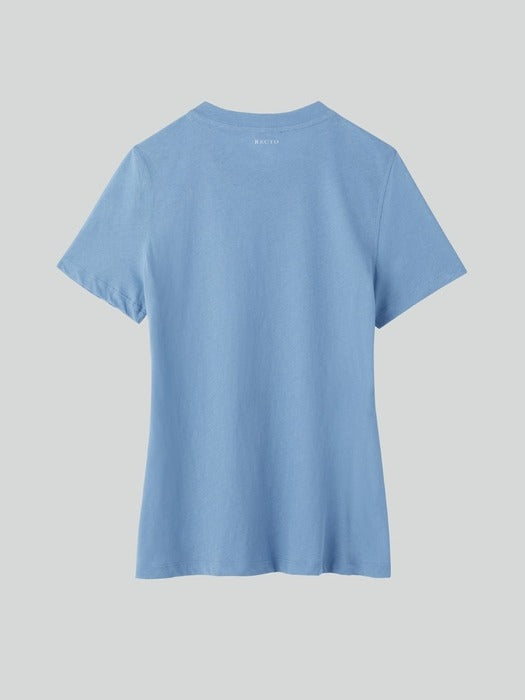 Recto Long Length Slim Fit Top (Baby Blue)