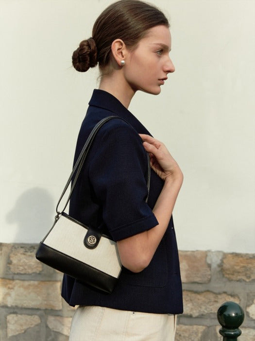 Wconcept_Depound town bag (mini-cross) - herringbone ivory