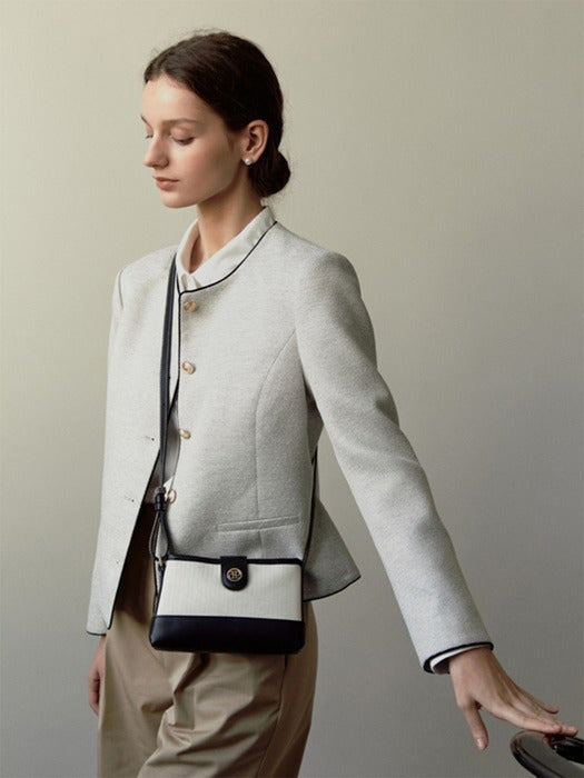Wconcept_Depound town bag (mini-cross) - herringbone ivory