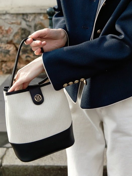 Wconcept_Depound town bag (bucket shoulder) - herringbone ivory