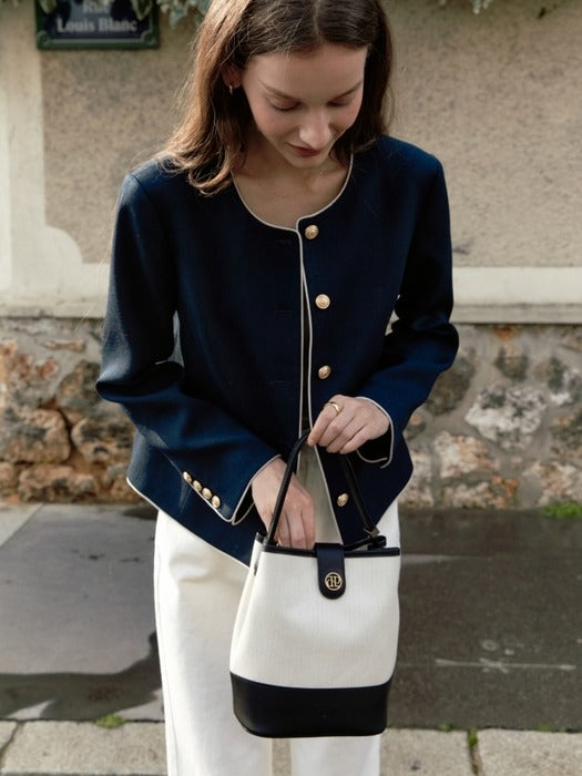 Wconcept_Depound town bag (bucket shoulder) - herringbone ivory