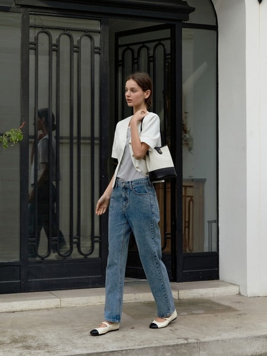 Wconcept_Depound town bag (bucket shoulder) - herringbone ivory