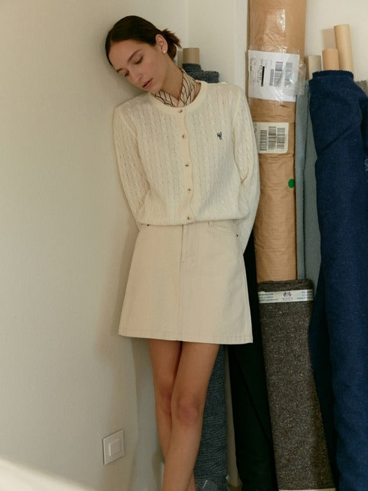 Wconcept_Depound denim mini skirt - ecru
