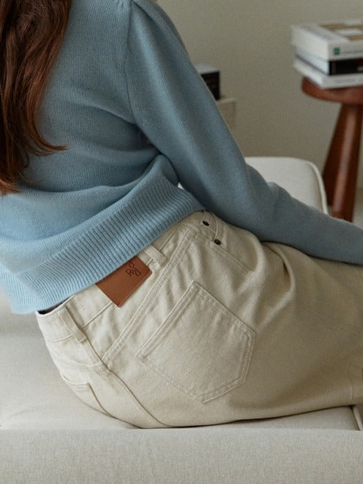 Wconcept_Depound denim mini skirt - ecru