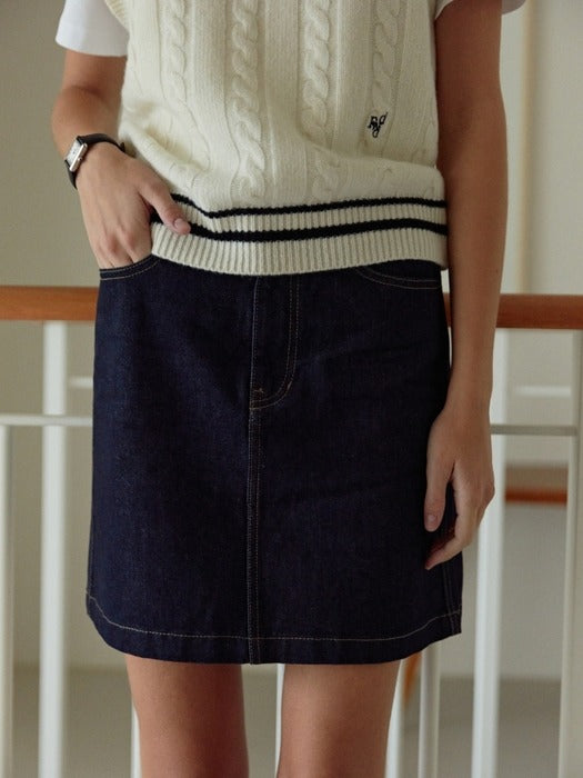 Wconcept_Depound denim mini skirt - indigo blue