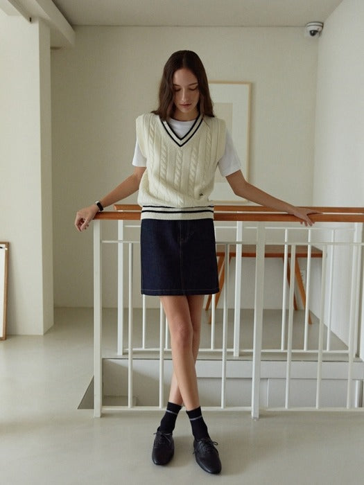 Wconcept_Depound denim mini skirt - indigo blue
