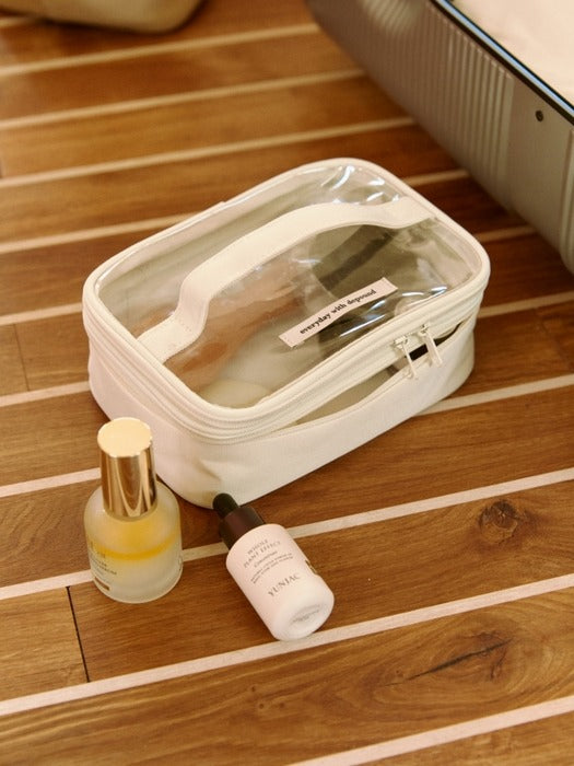Wconcept_Depound double layer cosmetic bag - ivory