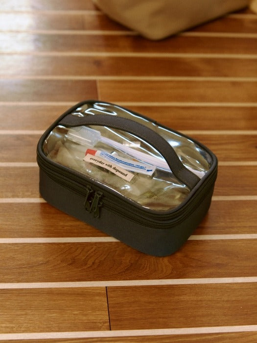 Wconcept_Depound double layer cosmetic bag - charcoal