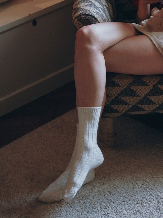 Wconcept_Depound cashmere blend ribbed socks - ivory