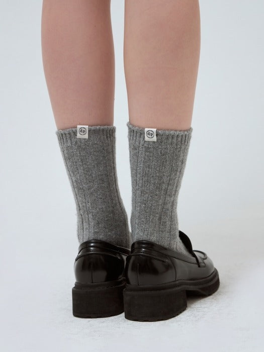 Wconcept_Depound cashmere blend ribbed socks - gray