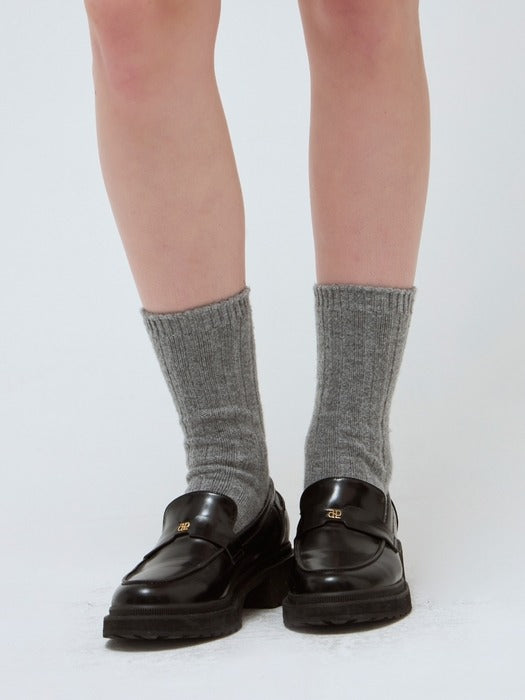 Wconcept_Depound cashmere blend ribbed socks - gray