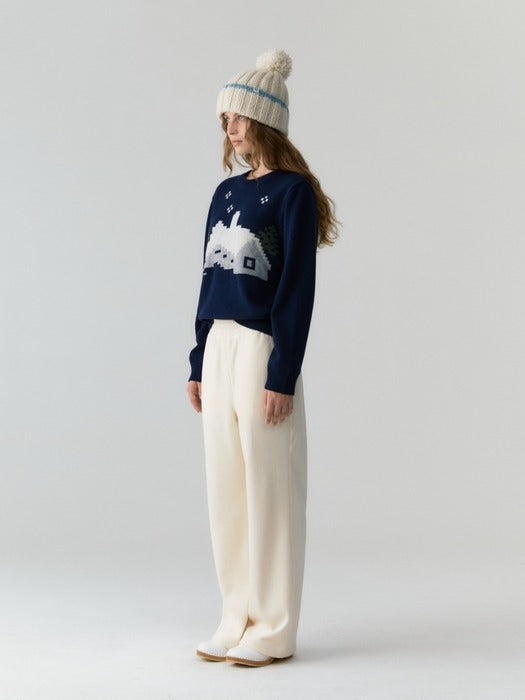 Wconcept_Depound snow cabin wool knit - navy