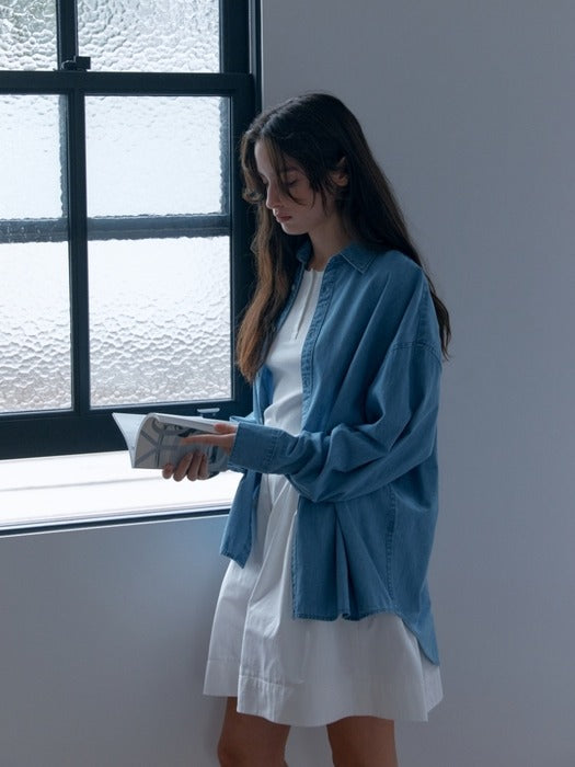 Wconcept_Depound oversized denim shirts - light blue