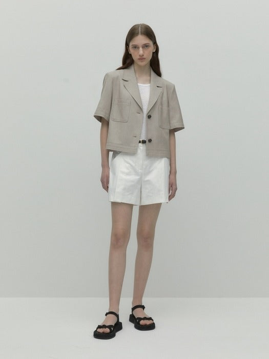 Wconcept_Depound pocket tweed jacket - beige