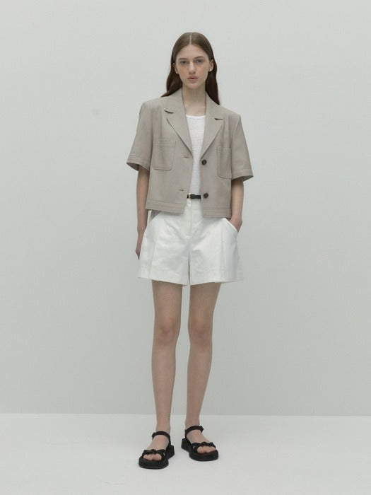 Wconcept_Depound pocket tweed jacket - beige