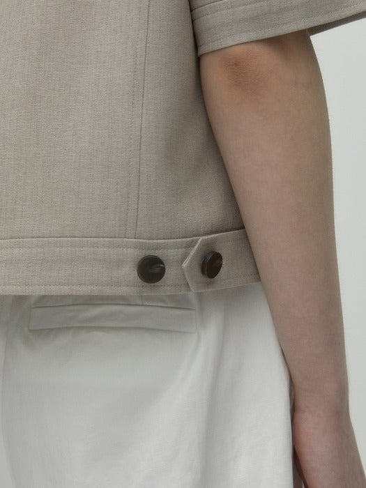 Wconcept_Depound pocket tweed jacket - beige
