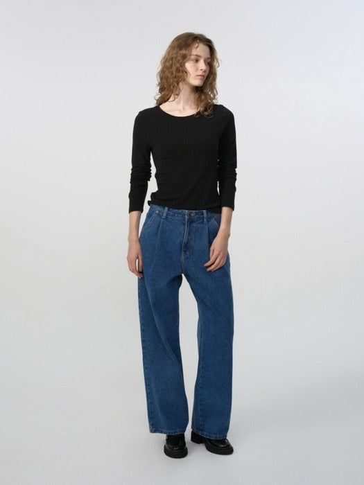 Wconcept_Depound wool tencel long sleeve t-shirt - black