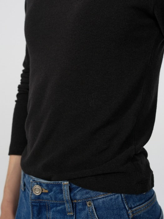Wconcept_Depound wool tencel long sleeve t-shirt - black