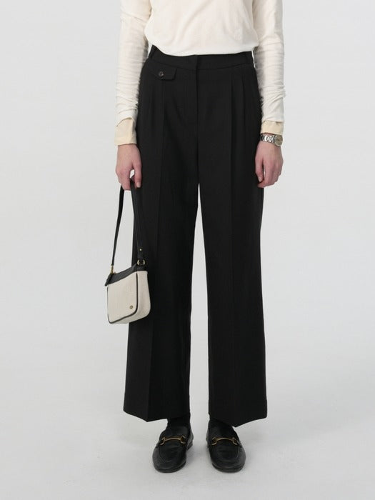 Wconcept_Depound TR pintuck slacks - black