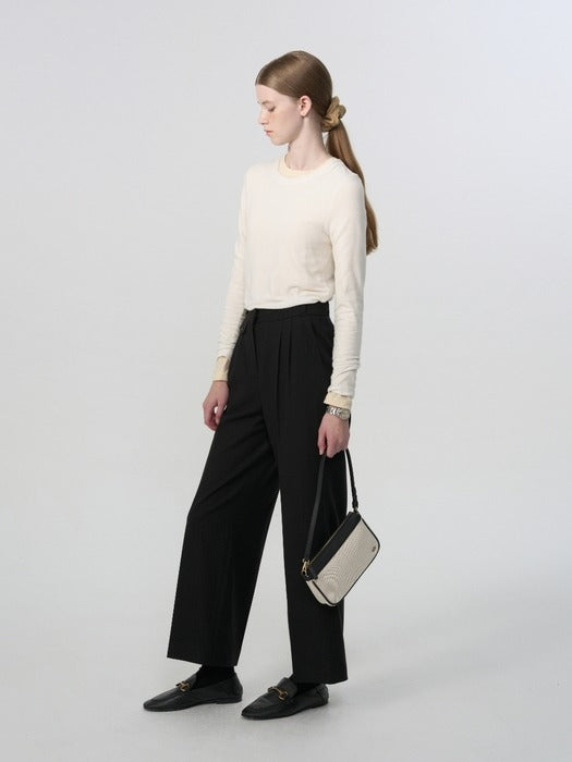 Wconcept_Depound TR pintuck slacks - black