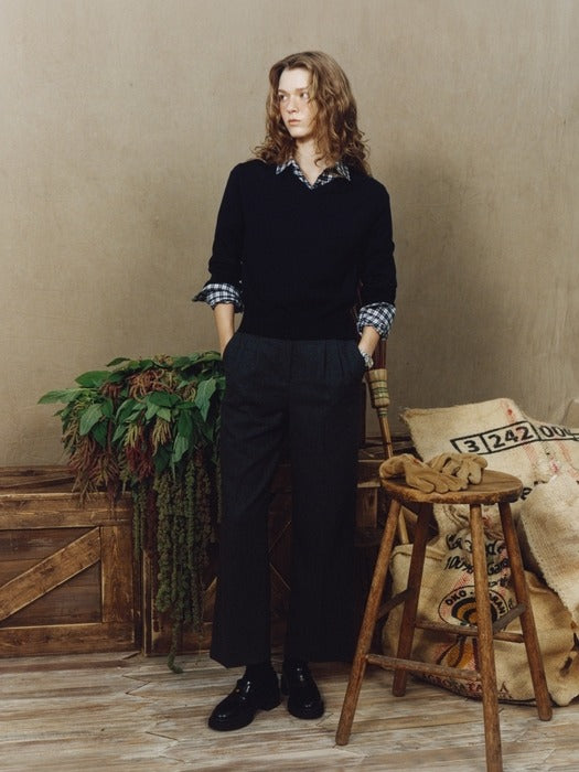 Wconcept_Depound TR pintuck slacks - charcoal