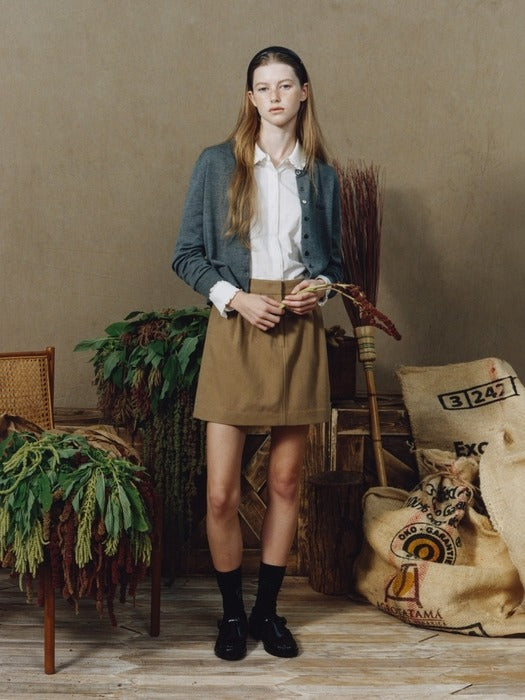 Wconcept_Depound H-line wool skirt (solid) - beige