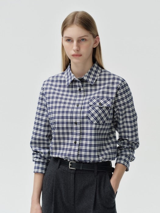 Wconcept_Depound pocket check shirts - navy