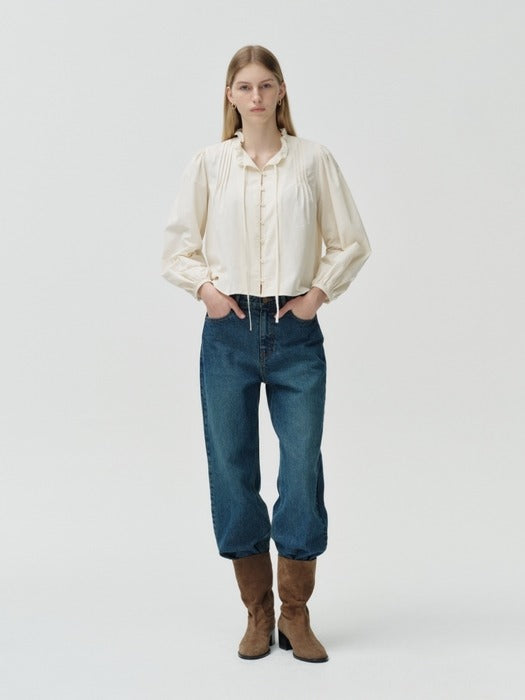 Wconcept_Depound frill string blouse - ivory
