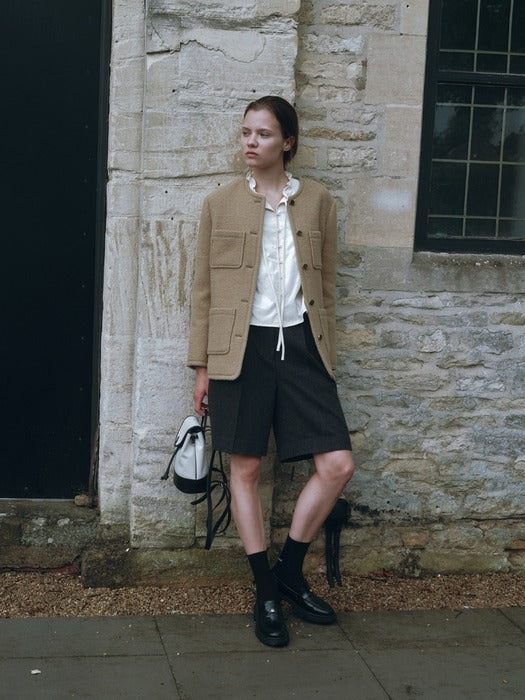 Wconcept_Depound frill string blouse - ivory