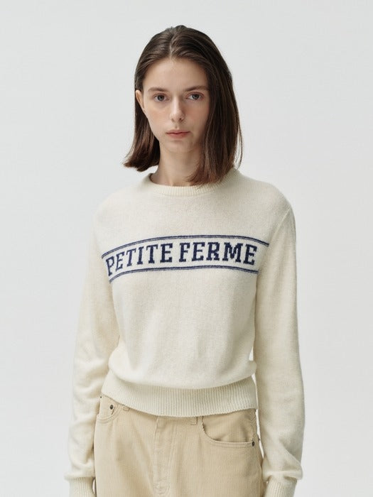 Wconcept_Depound alpaca blend lettering pullover - ivory